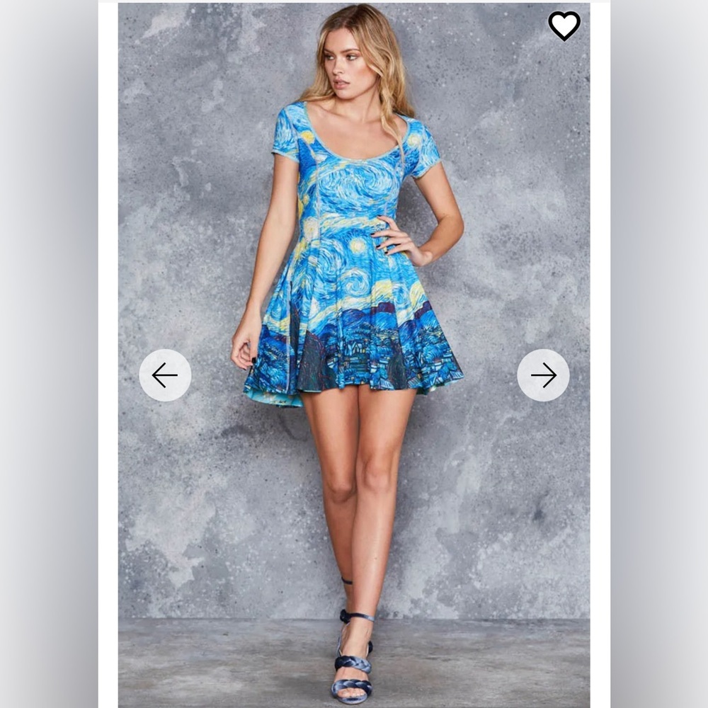 Almond Blossom vs Starry Night Cap Sleeve Inside Out Dress - Blackmilk IOD
